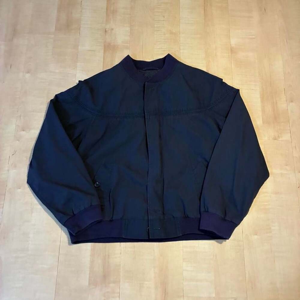 Vintage Yukon Trail Bomber Jacket Navy Blue Full Zip Made in Russia Mens L